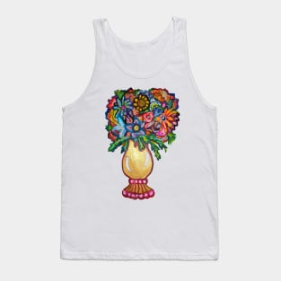 The Elegant Pretty Colorful Flower Vase Tank Top